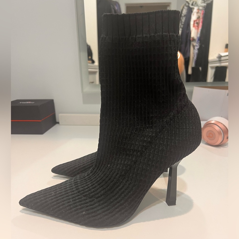 Zara Trafaluc Black Sock Booties